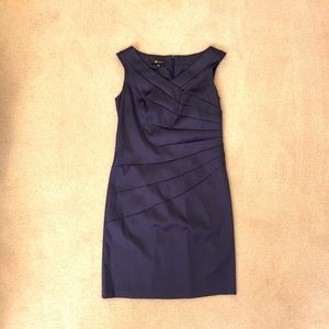 Navy blue sleeveless cocktail dress
